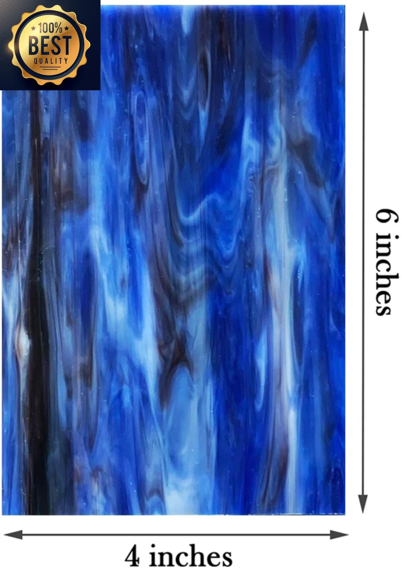 12 Sheets Variety Stained Glass Sheets Pack, 4 x 6 inch Mosaic Glass