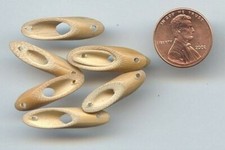 100 VINTAGE GENUINE BAMBOO 8x25mm DUEL HOLE BEADS 551A