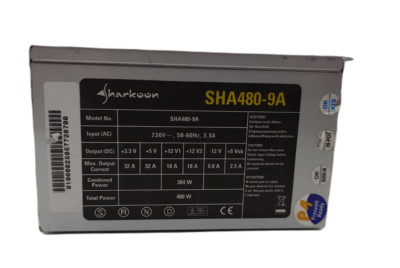 Sharkoon SHA480-9A 480W |24-polig leise & FanSpeed einstellb.|PSU  