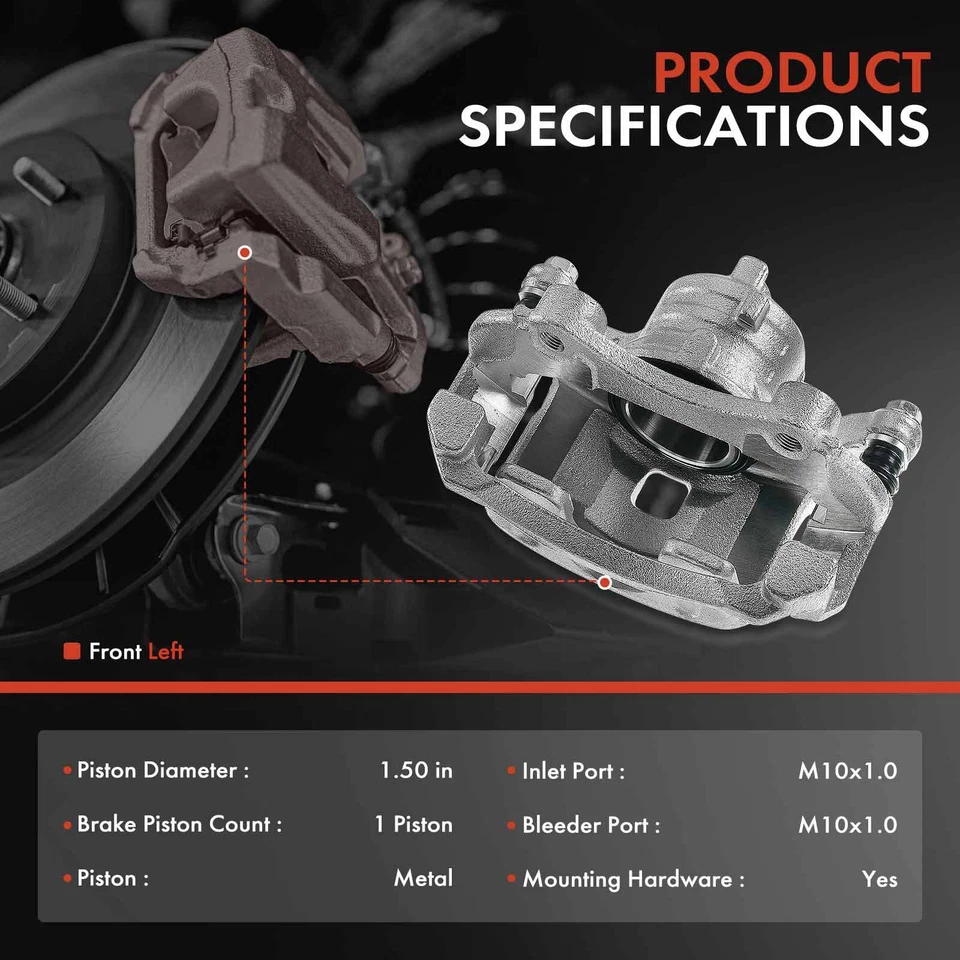 Pinça de freio a disco com suporte para Nissan March Micra Versa Versa Note dianteiro esquerdo - Imagem 2 de 4