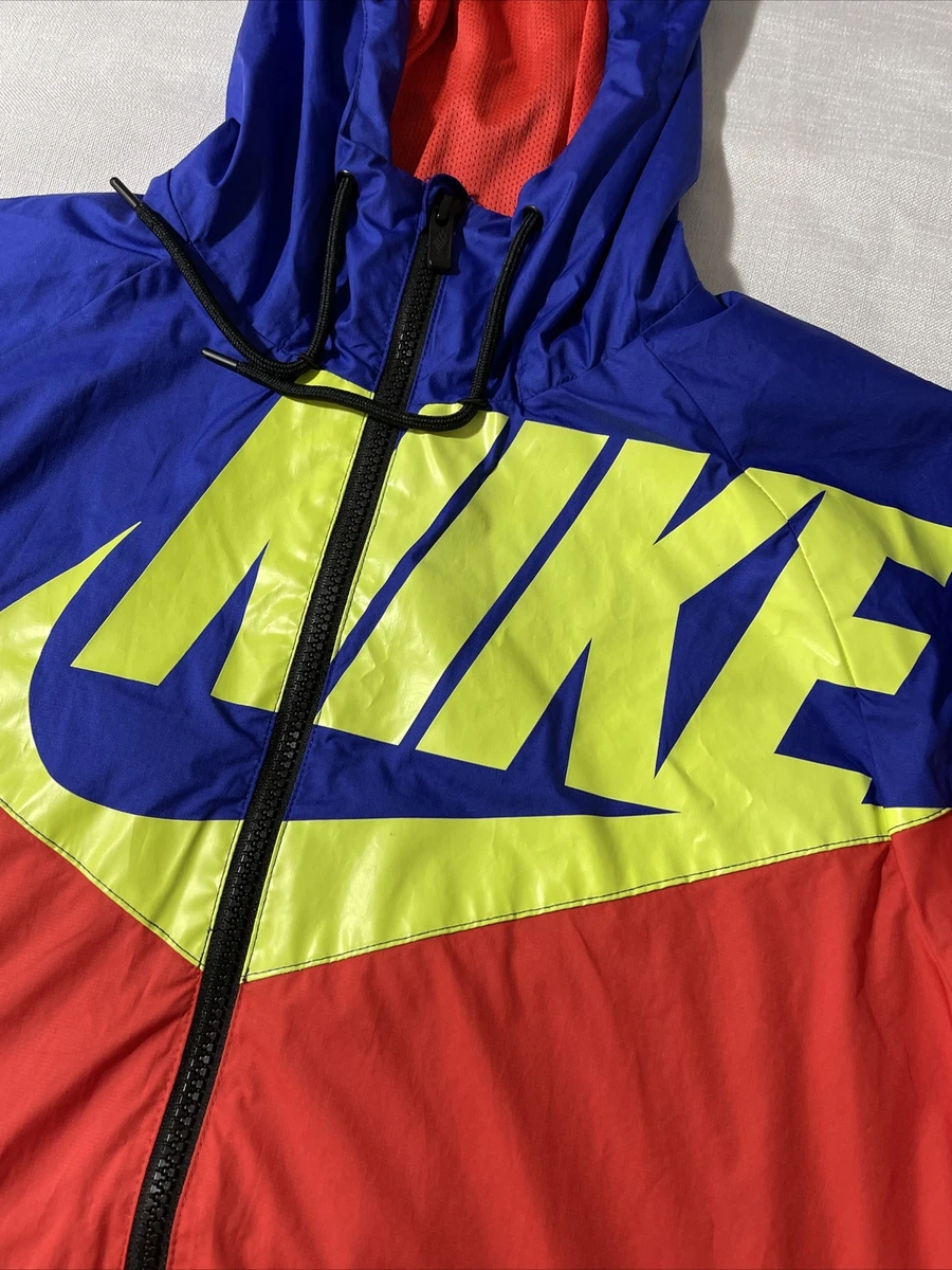 Nike Windrunner M Hooded Color Block Zipper Pockets Jacket Running