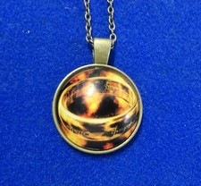 JRR Tolkien The Lord of The Rings Sauron The One Ring Domed Necklace Keychain