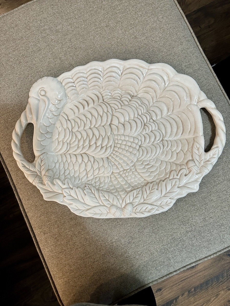 Gibson Ivory Ceramic Large Turkey Platter