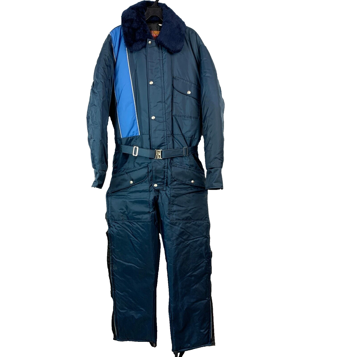 Vintage Walls Blizzard Pruf Insulated Blue Belted Coveralls 42 44