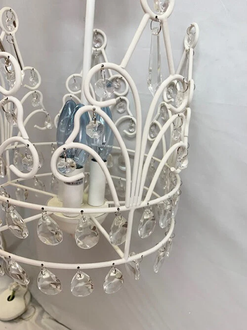 Lámpara colgante Jubilee corona blanca CRISTAL TIARA 3 lámparas Foto 2 de 3