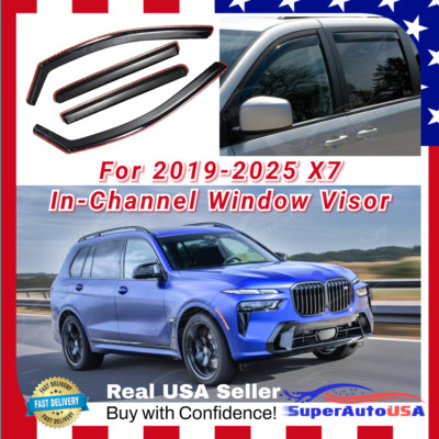 For BMW X7 2019-2025 In-Channel Window Visor Rain Guards Sun Wind Weather Shield
