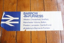 British Rail BArrow In Furness Loco Railway Window Carriage Destination Label