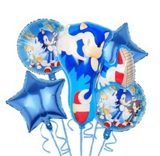 Sonic The Hedgehog Helium Foil Balloon Birthday Party Decoration SET OF 5 PCS