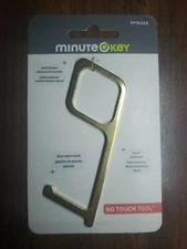 Minute Key No Touch Tool Solid Brass Anti-microbial By Hillman Door Open Hook