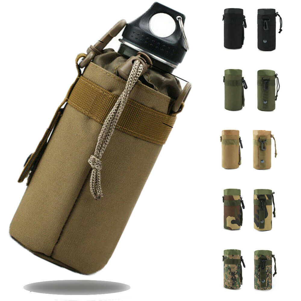 Tactical Water Bottle Pouch MOLLE Kettle Holder Carrier for  Backpack/Waist/Belt