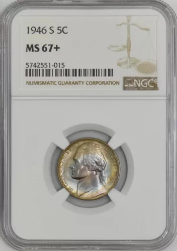1946-S Jefferson Nickel 5c MS67+ NGC 943288-4