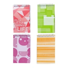 Jot Spiral Notepad 4 Pack 5x3 Mini Notebook Set 60 Sheets Fun Bright Colors