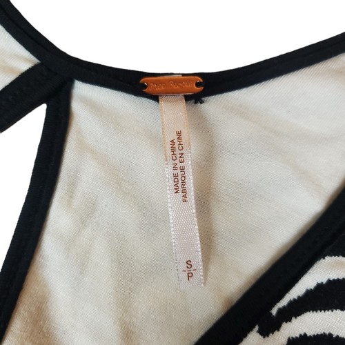 NEU Free People Damen Small Walk In The Park schwarz Zebra Tank Kleid mit Taschen - Bild 3 von 12