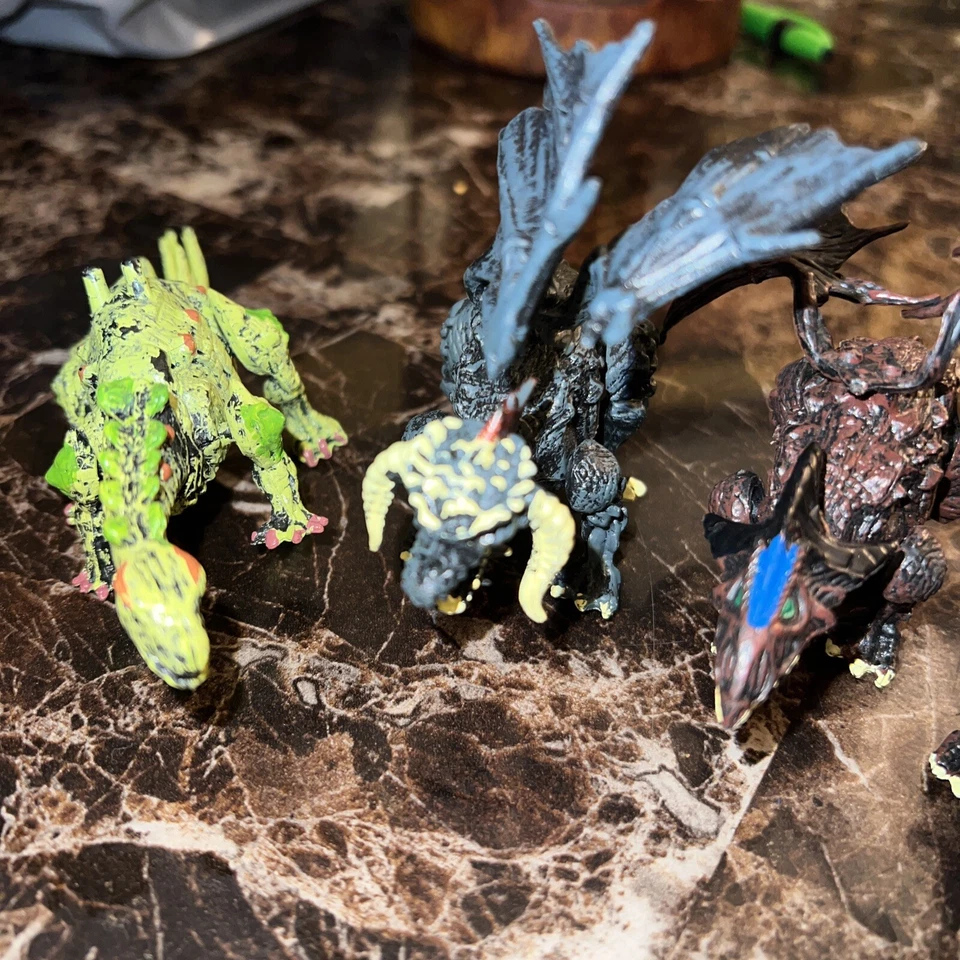 复古 Liberty Imports 豪华 3D 龙迷你动作玩偶,大量 5 件 1990 年代 — 第 4/4 张图片