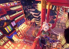 Landscape architecture anime girls japanese Custom Gaming Mat Desk