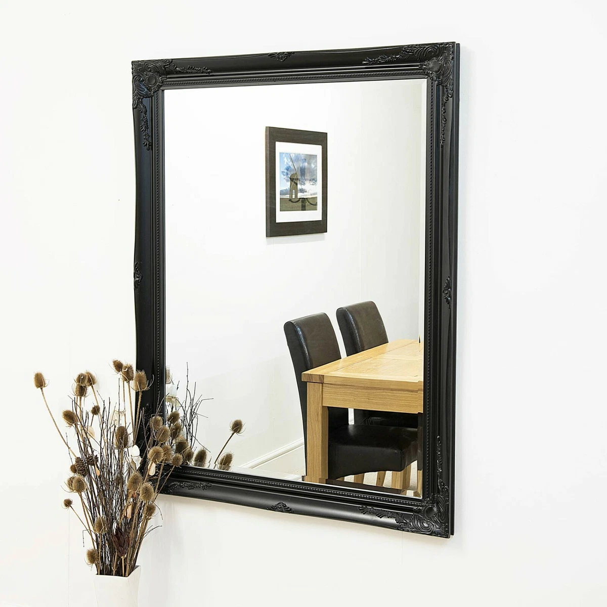Large black sale mirror