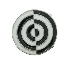 Black  White Circle Belt Buckle Rocker Biker Gothic Mod 2tone