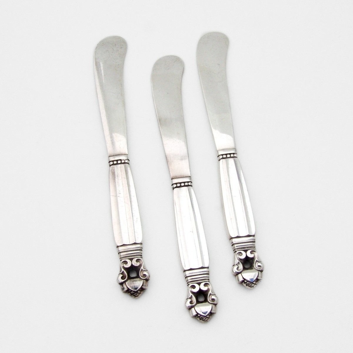 Acorn 3 Butter Knives Set All Sterling Silver Georg Jensen | eBay