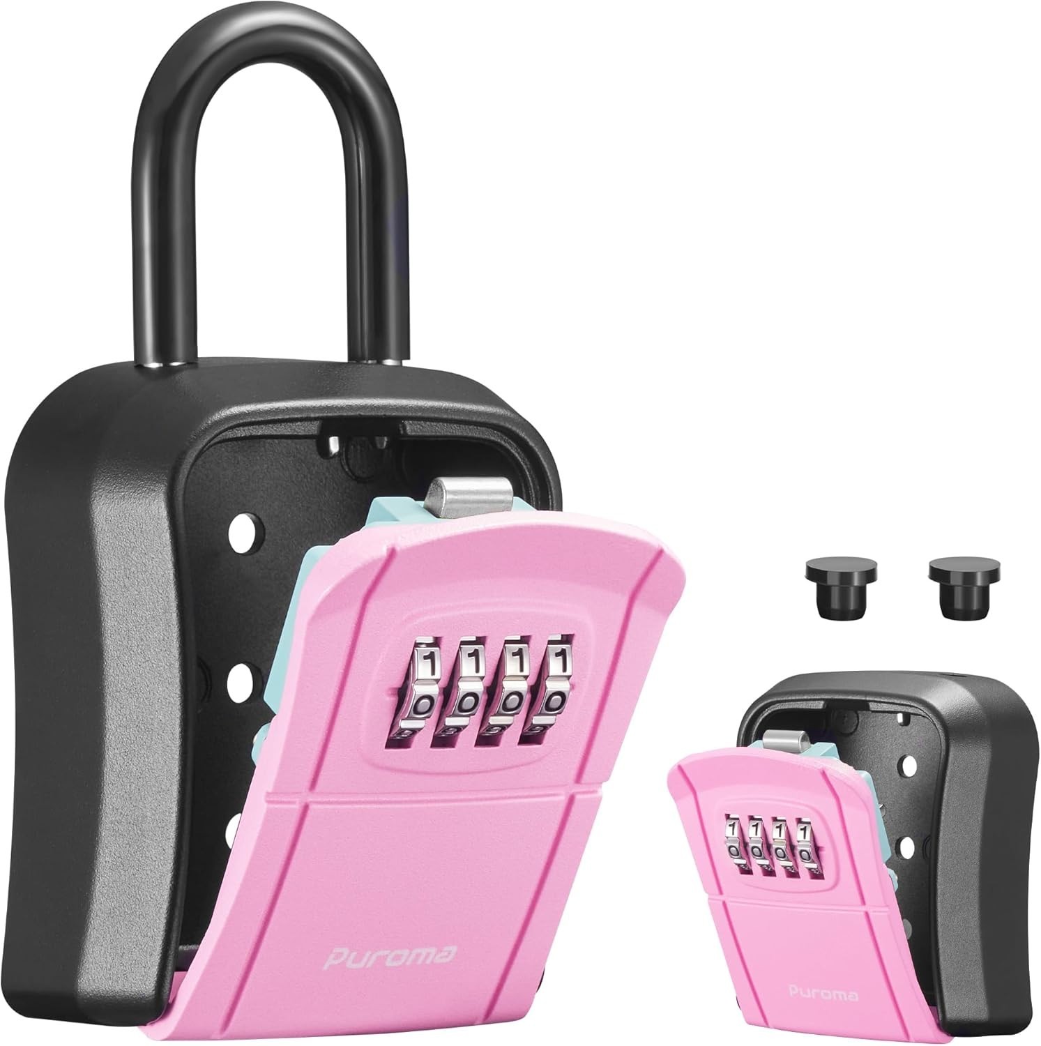Key Lock Box Portable Combination Lockbox Wall-Mounted Key Storage Box for Ho...