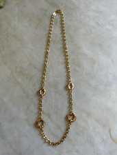 14K Multi-Tone Gold Station Cable Chain Neckl...