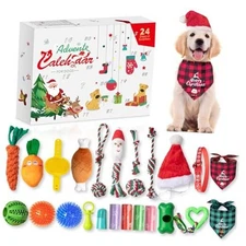Advent Calendar 2025, Dog Advent Calendar 2025, 24 Days Dog Toy Christmas White