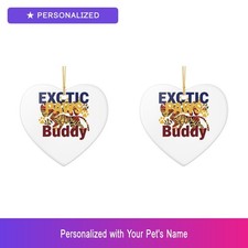 Custom Bengal Cat Paw Print Set of 2 Ornament Personalized Pet Name Dog Lover