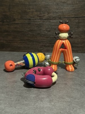 Baby Bee Bop Bug Musical Instrument Toy BATTAT TOYS Letter A Bumble Bee Worm Lot