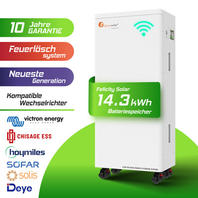 Felicity Solar Speicher Batterie 14,3kWh 48V LiFePO4 Batteriespeicher für Deye