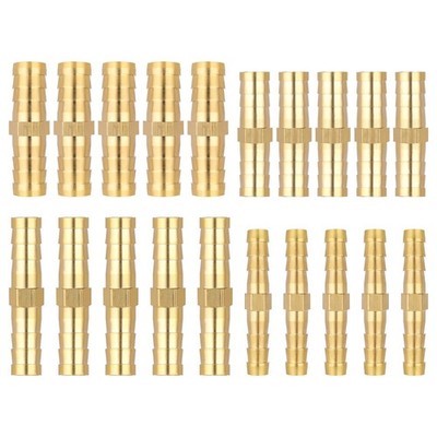 Giantree 20PCS Brass Hose Barb Fittings 1/4'' 3/8'' 1/2'' Splicer 