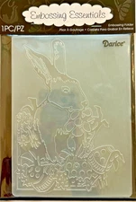 darice BUNNY RABBIT Embossing Folder SPRING EASTER flower egg background border