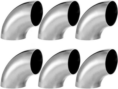 6 Pcs 2.5'' 90° Exhaust Elbow Pipe, 304 Stainless Steel Mandrel Bend Elbow