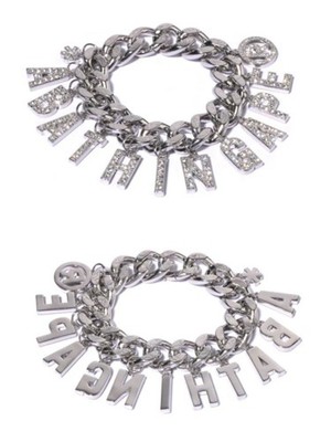 LINE CAMO DEBOSSED A BATHING APE CHAIN   BRACELET W/ RHINESTONE 1M30-182-303