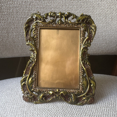 Edgar Berebi Ornate Gold-Tone Metal Freestanding 4x3 Portrait Frame Art Nouveau