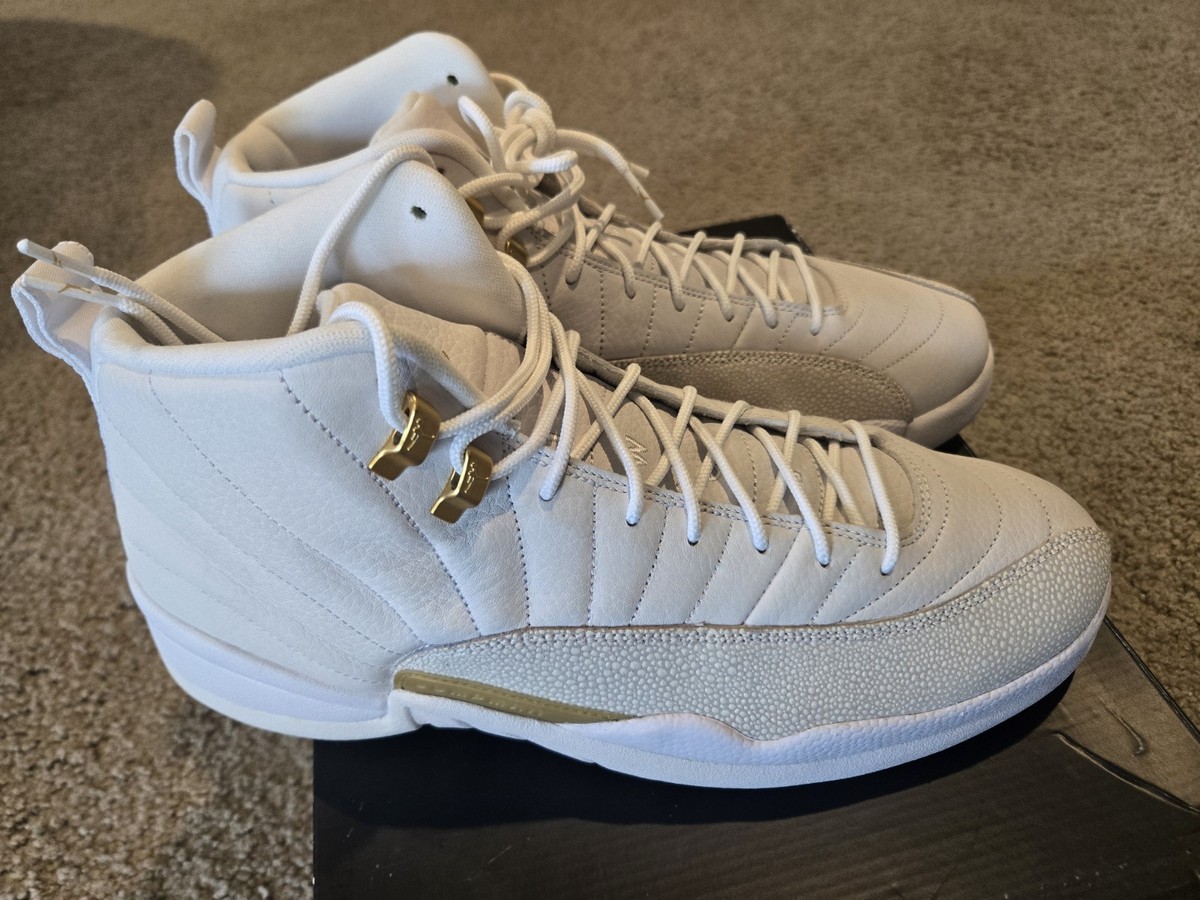 スニーカー OVO x NIKE Air Jordan 12 Retro 'OVO White' 2016 AW FW 16 2016 Mens Nike Air Jordan XII 12 OVO Sample White Gold Size