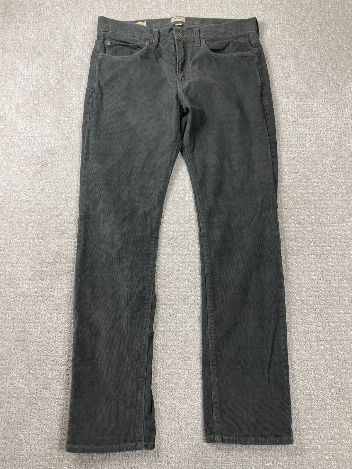 J Crew 484 Pants Mens Size 32x32 Gray Corduroy Slim Fit Straight Leg Stretch