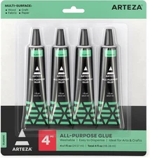 ARTEZA All-Purpose Craft Glue, 4-Pack, Fast-Drying Clear Glue for Crafts, Ideal 