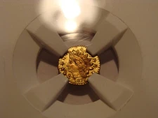 1876 California Fractional Gold Round 1/4 Dollar - NGC MS63 - BG-879