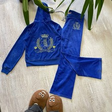 VINTAGE Y2K JUICY COUTURE TRACKSUIT BLUE NAVY SIZE L