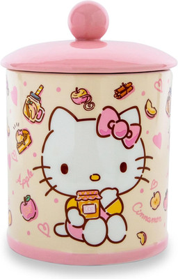 Sanrio Hello Kitty Ceramic Canister, 5.5  X 5.5  X 8 
