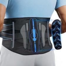 AGPTEK Lower Back Support Brace – Lumbar Belt w/ Metal Stays, Size S