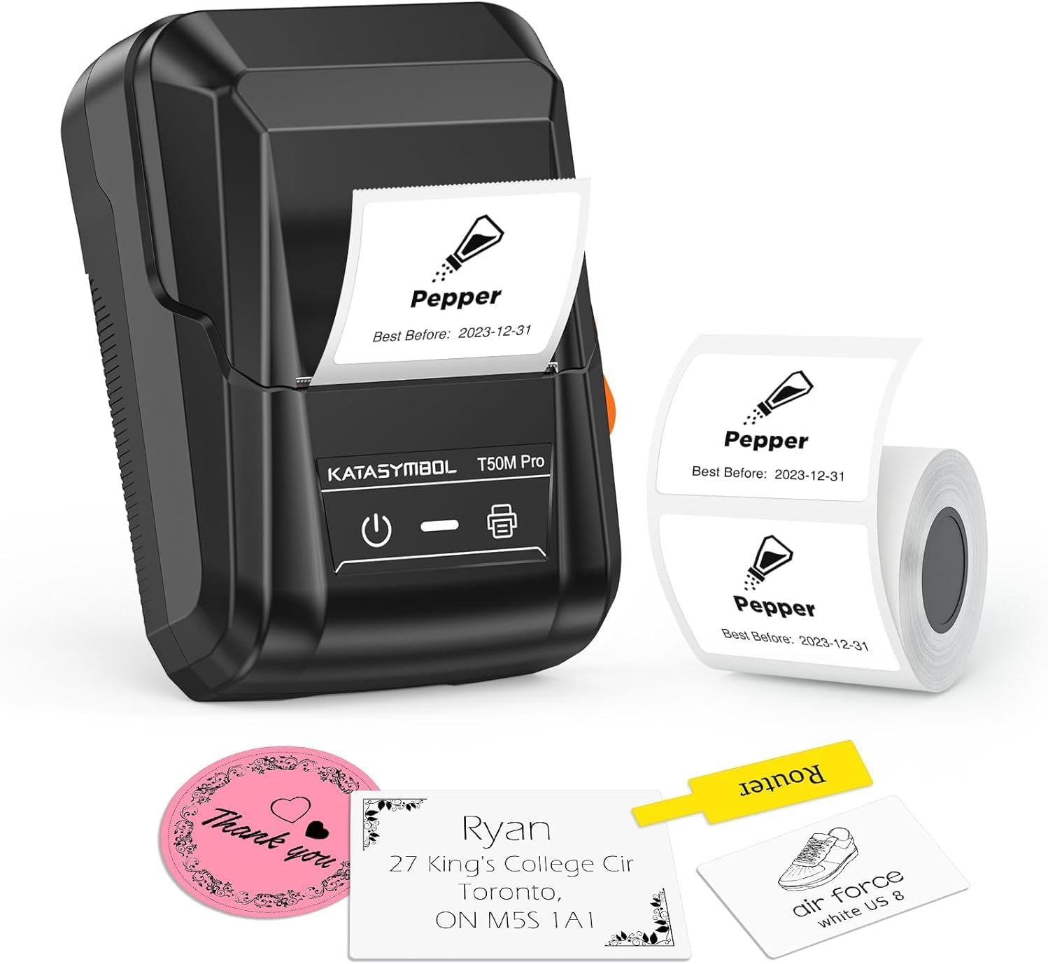 T50M Pro Bluetooth Label Maker Machine with Tape, Wide Waterproof Label, Versati