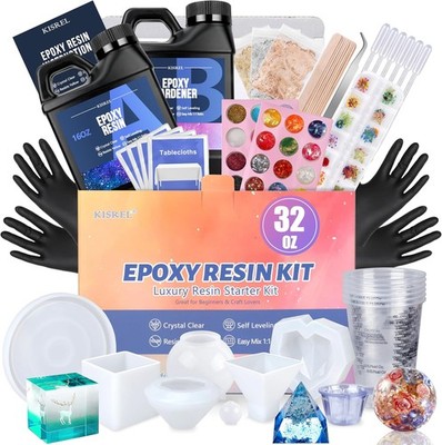 KISREL 32oz Epoxy Resin Kit: Molds, Dried Flowers & Supplies