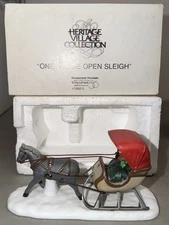 1988 Dept 56 Heritage Village Collection One Horse Open Sleigh Figure Christmas