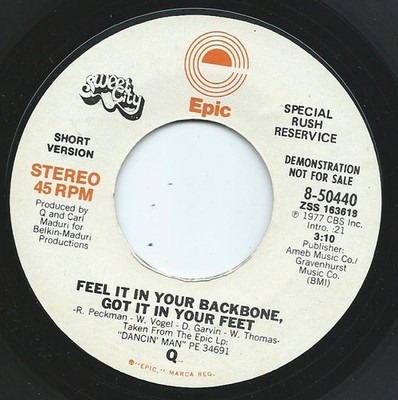Q - Feel It In Your Backbone Got It In Your Feet - Used Viny - Promo - G8100z