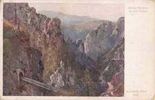 Mariazellerbahn In den Zinken 1915 Ansichtskarte Eisenbahn Tunnel Künstlerkarte