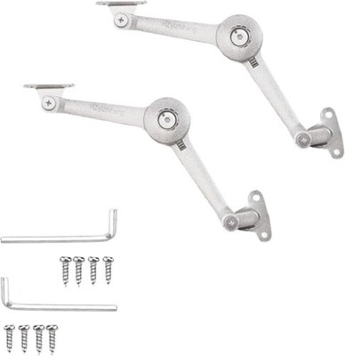 2Pcs Heavy Duty Lid Support Hinges - Soft Close Folding Lid Stay Hinge for Toy