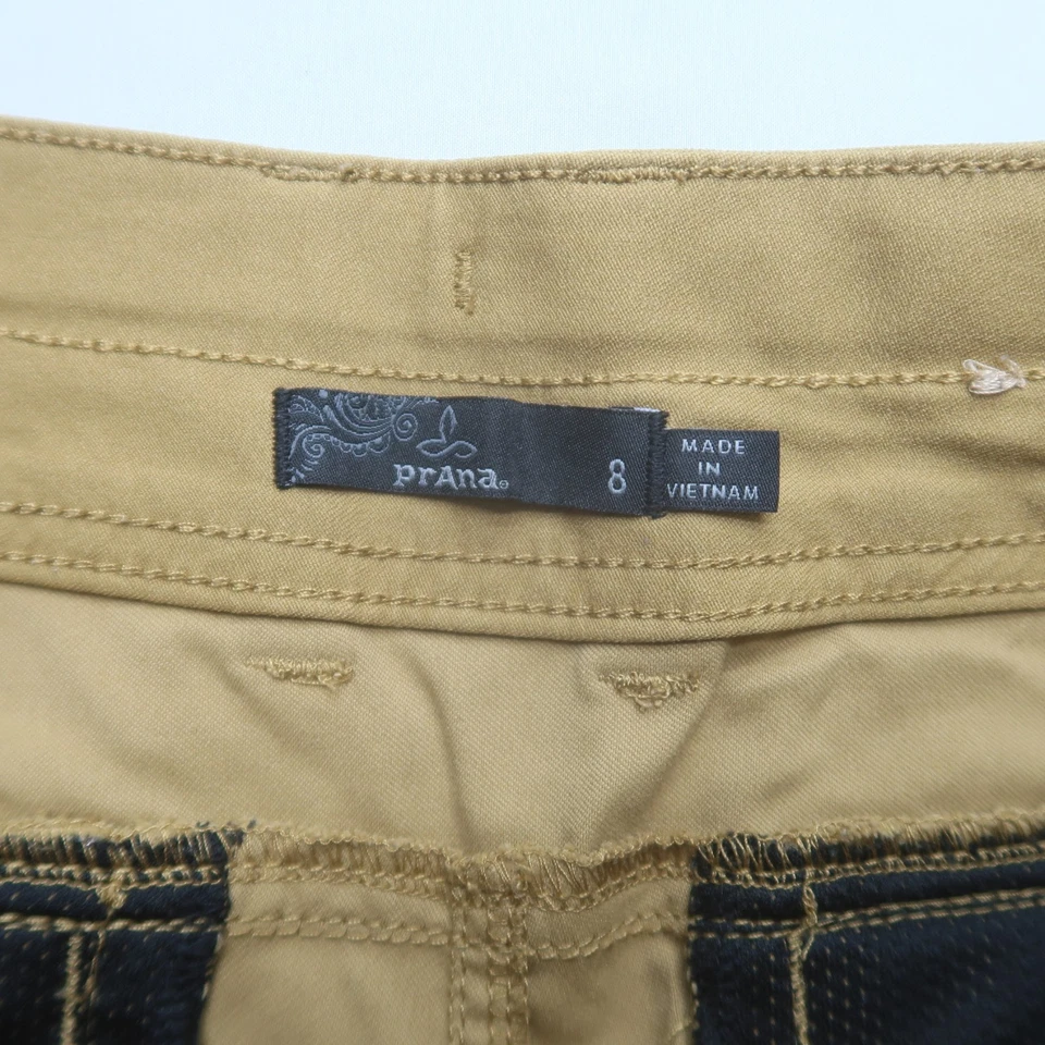 Shorts feminino Prana Alana tamanho 8 bronzeado caminhada elástica viagem ao ar livre 7"L - Imagem 4 de 4