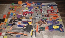 Vintage Lot Of Nerf Guns  Accessories  Ammo Weighing 35 Lbs SOME INCOMPLETE