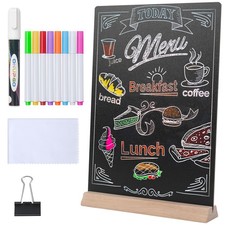 8x12 Inch Tabletop Chalkboard Sign With Wood Base Stand Menu Food Sign