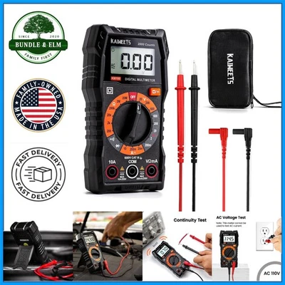 Digital Multimeter with Case, AC DC Voltage Tester for Household and Automotive - Image 1 of 4